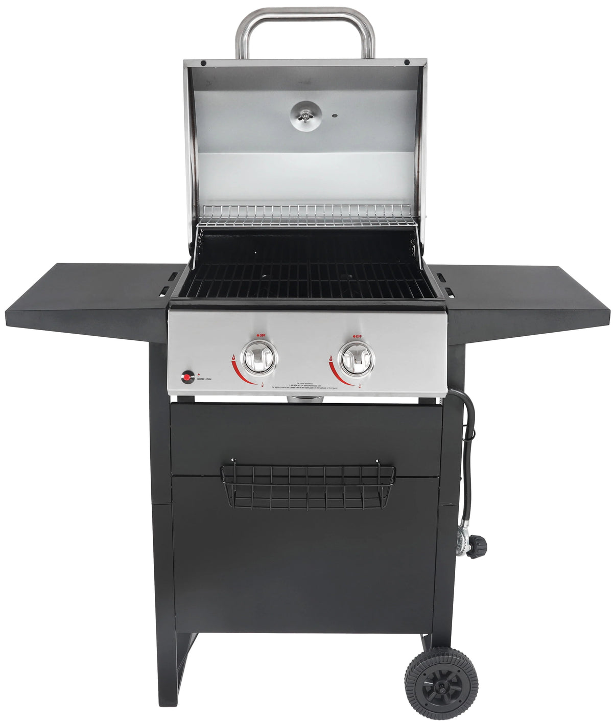 2-Burner Propane Gas Grill, Stainless and Black L877