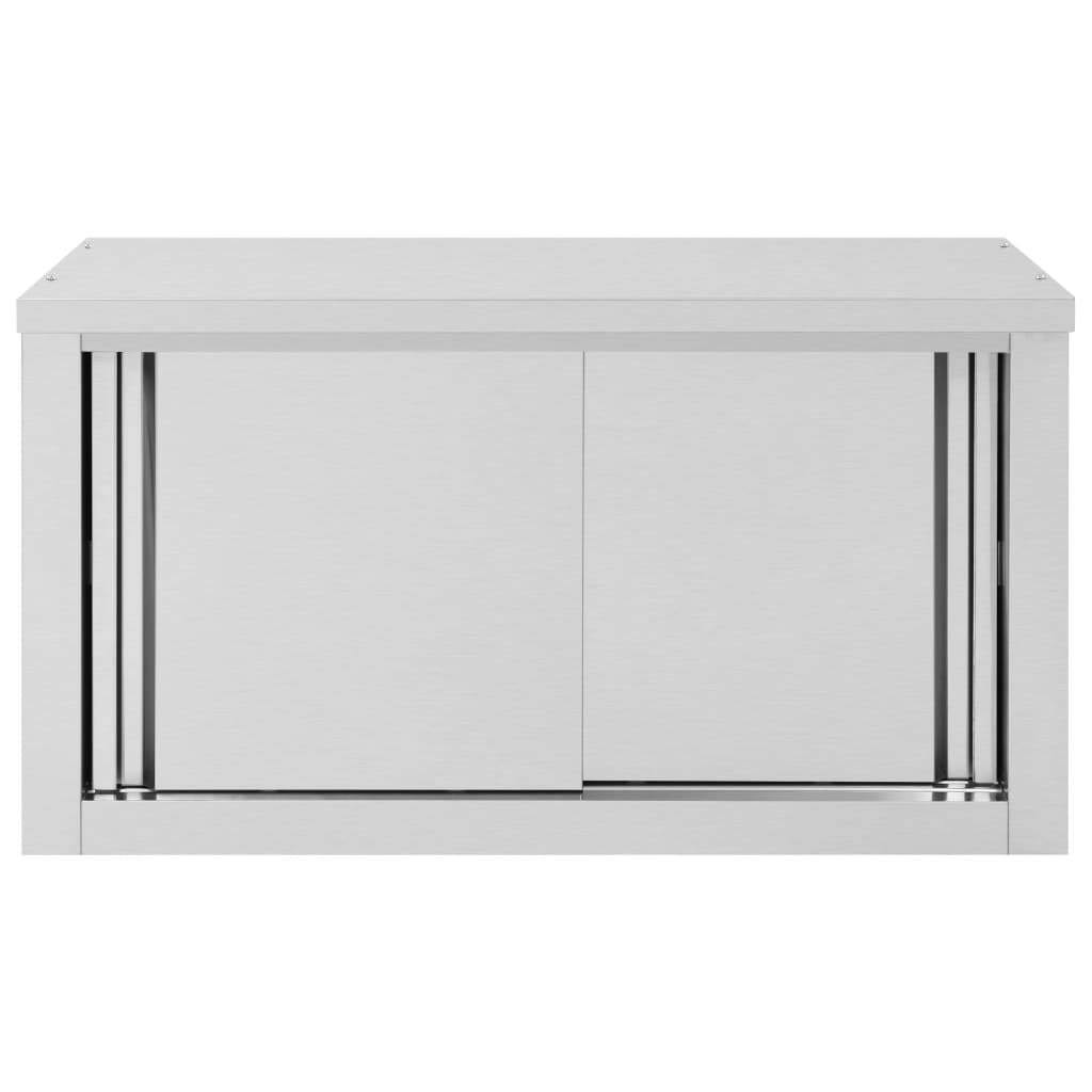 Stainless Steel Kitchen Wall Cabinet with Sliding Doors P495