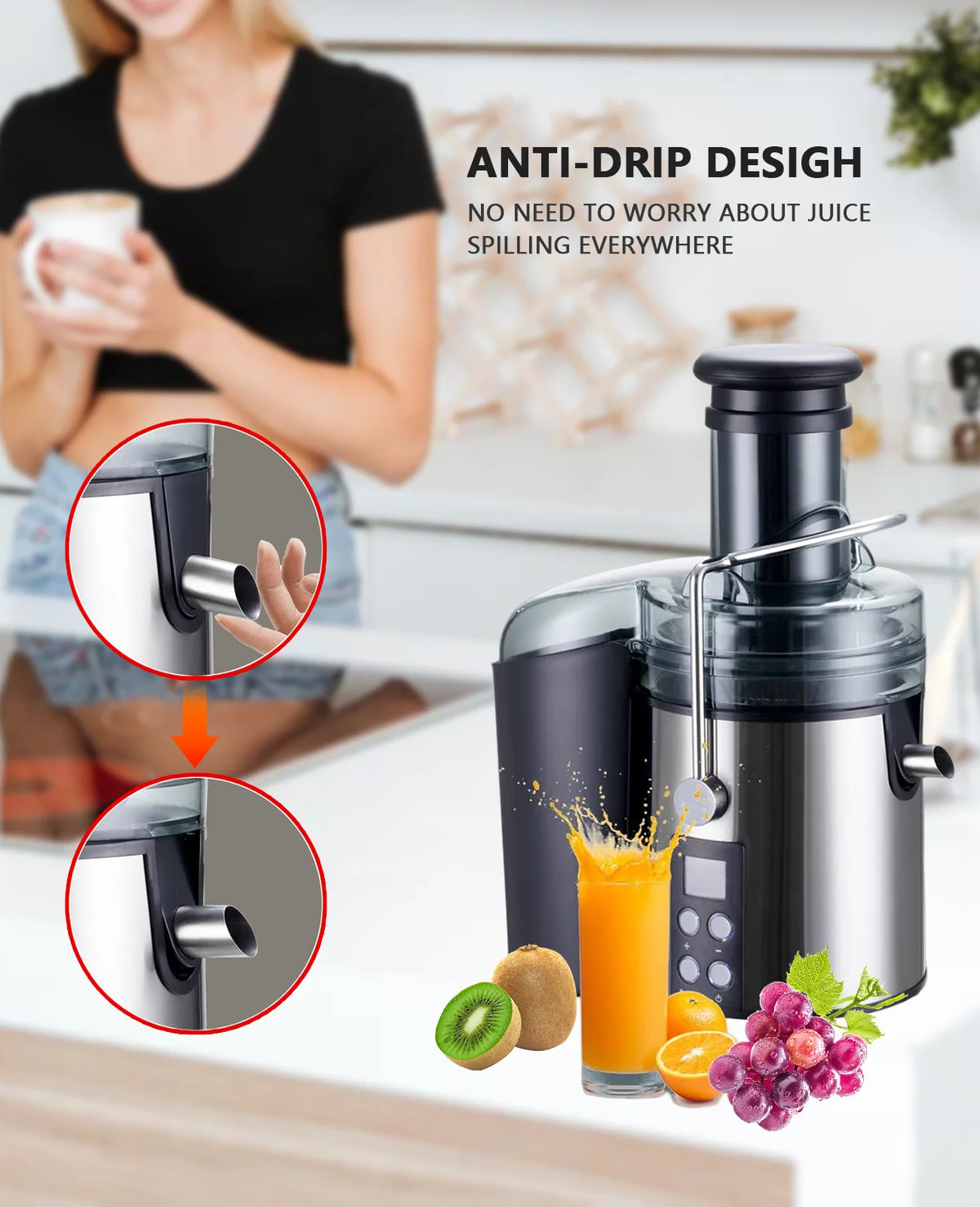 3" Feed Chute Centrifugal Juicer with Stainless Steel Filter D244663