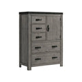 Gray Solid Wood 5-Drawer Chest P30269