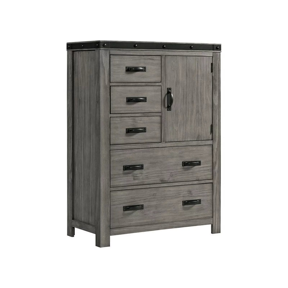 Gray Solid Wood 5-Drawer Chest P30269