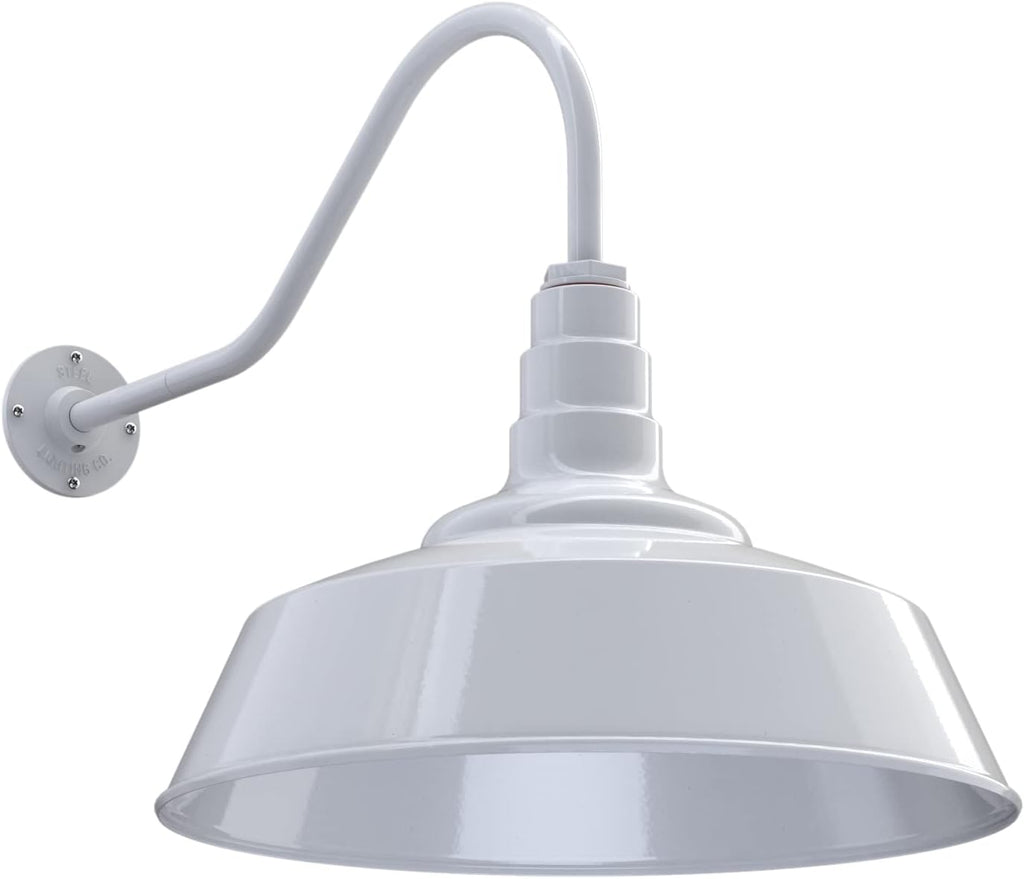 Gooseneck Barn Light Matte Black with Brass Interior X40825