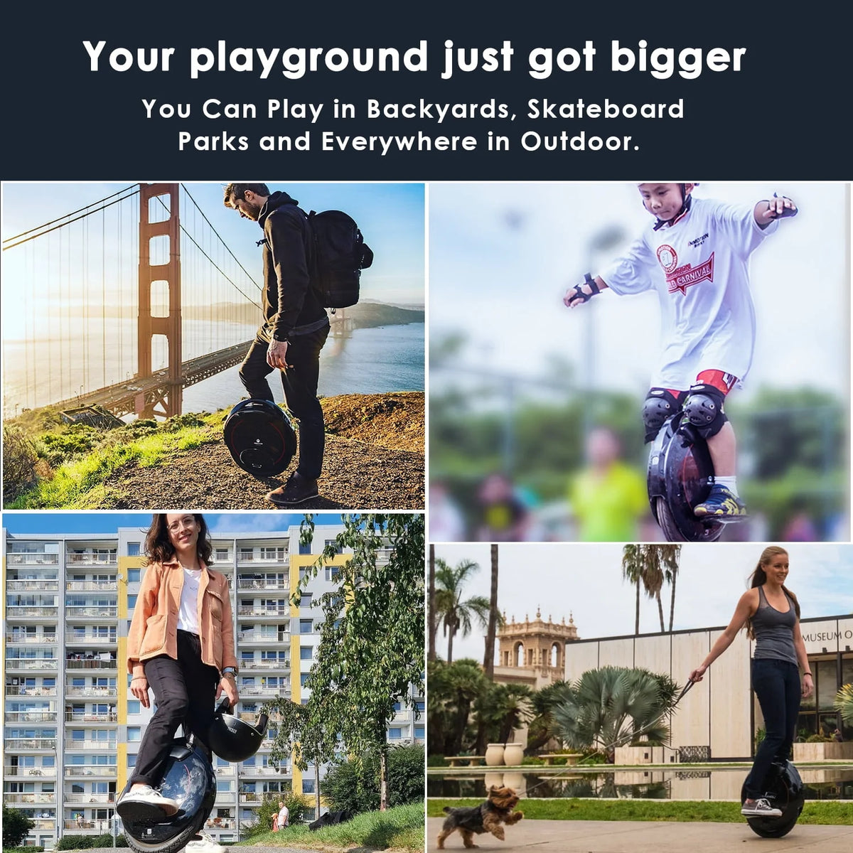 Electric Unicycle with 14 inch Pneumatic Tire F17151