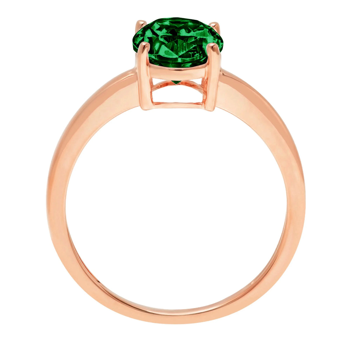 Oval Cut Green Simulated Emerald Solitaire Ring S189954