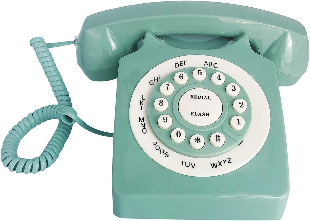 Green Classic Rotary Corded Desk Phone T71386