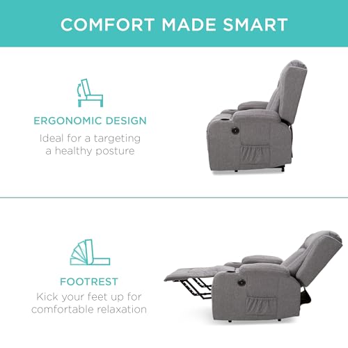 Black Linen Power Lift Recliner Chair H8133
