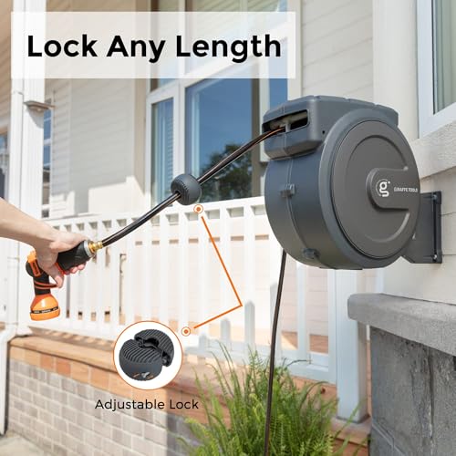 Heavy Duty Retractable Garden Hose Reel 1/2'' 78ft Wall Mounted A35768