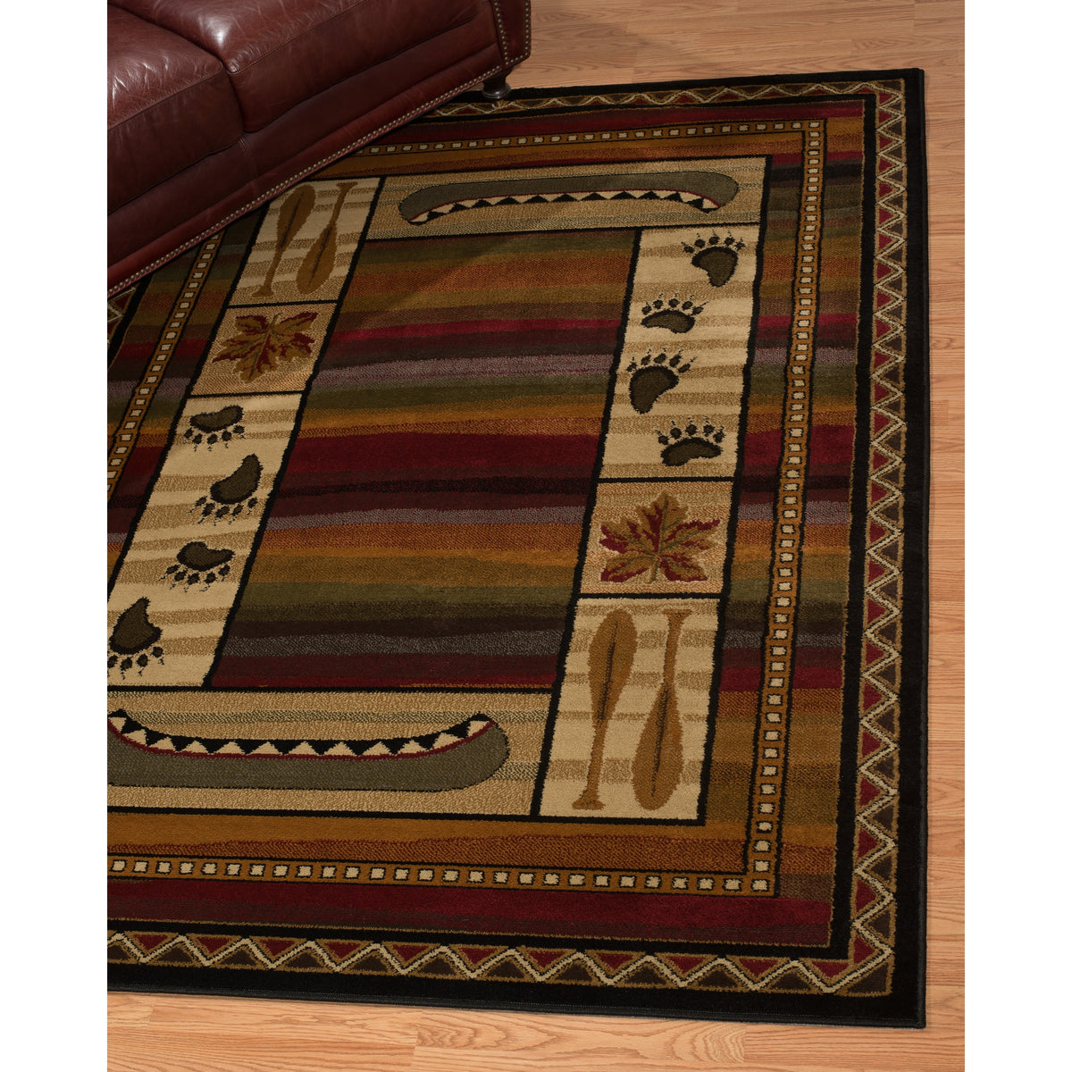Brown Grey Green Area Rug 5'3" x 7'2" J371