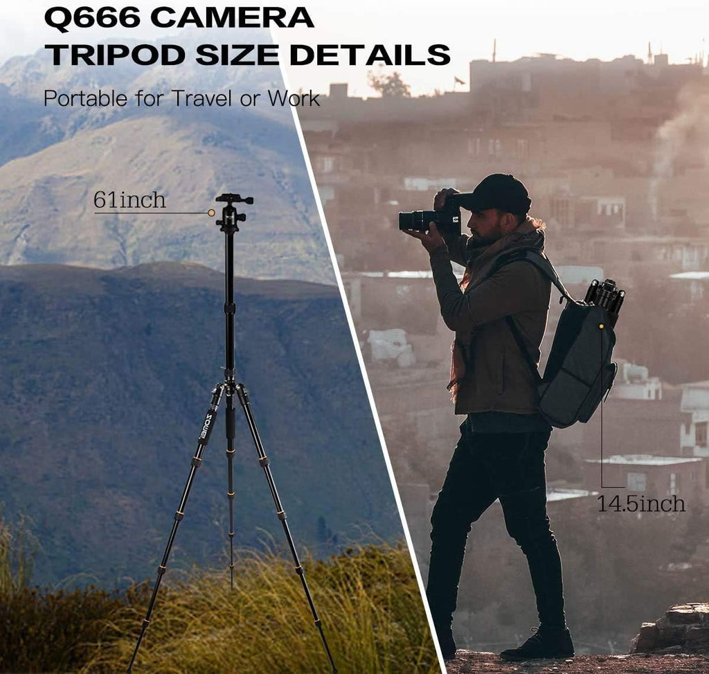Camera Tripod with Ball Head Quick Release Plate and Carrying Case Y706011