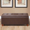 Faux Leather Tufted Storage Bench V320