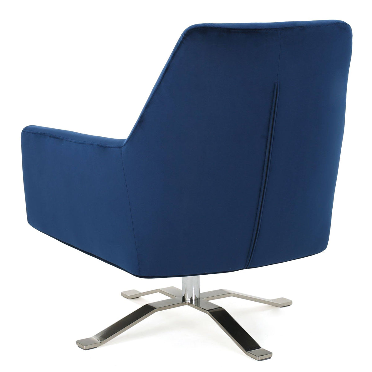 Navy Blue and Silver Vintage Swivel Club Chair W913