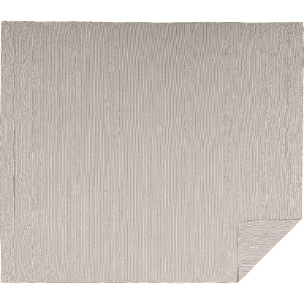 Blue Ticking Stripe Queen Quilt Coverlet U91668