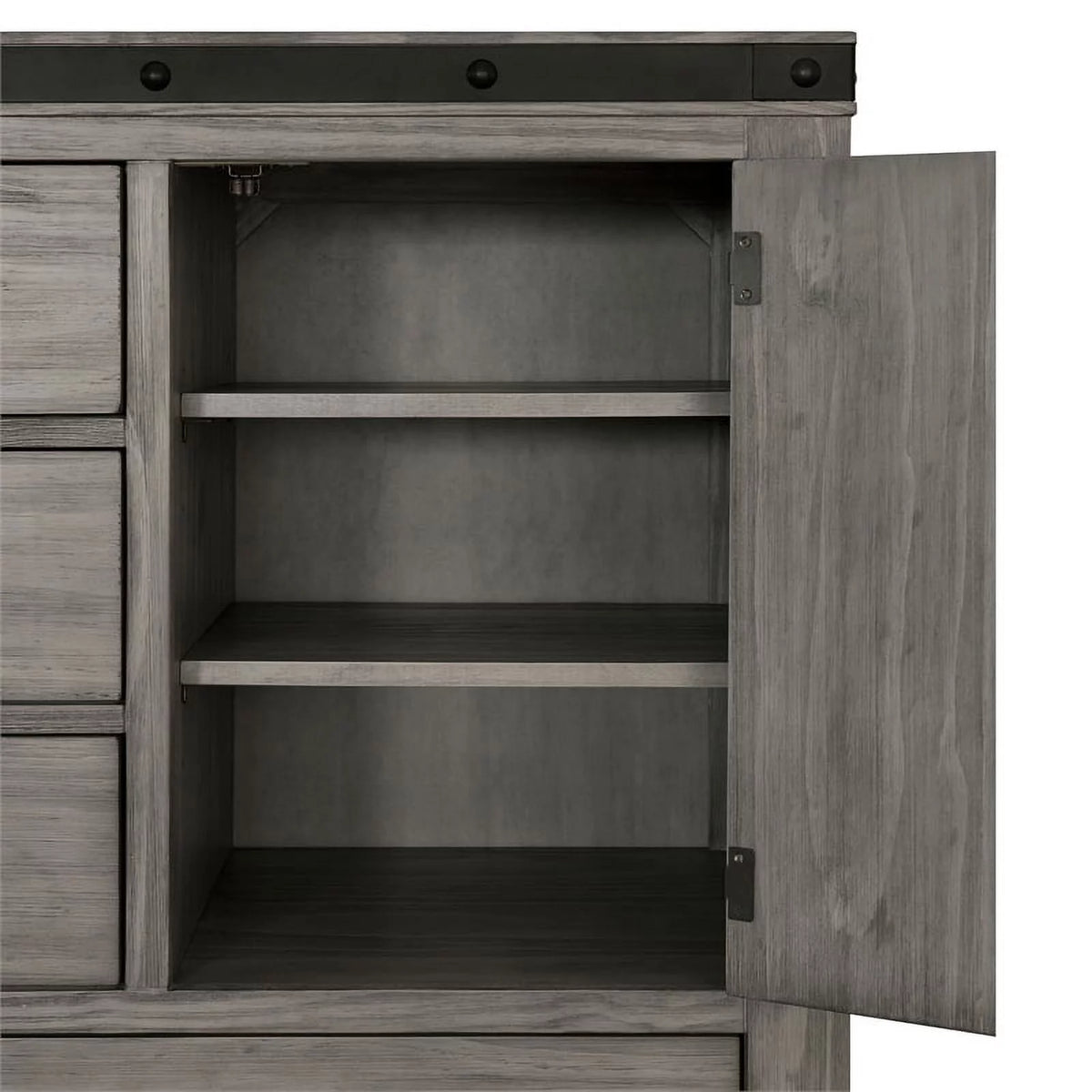 Gray Solid Wood 5-Drawer Chest P30269