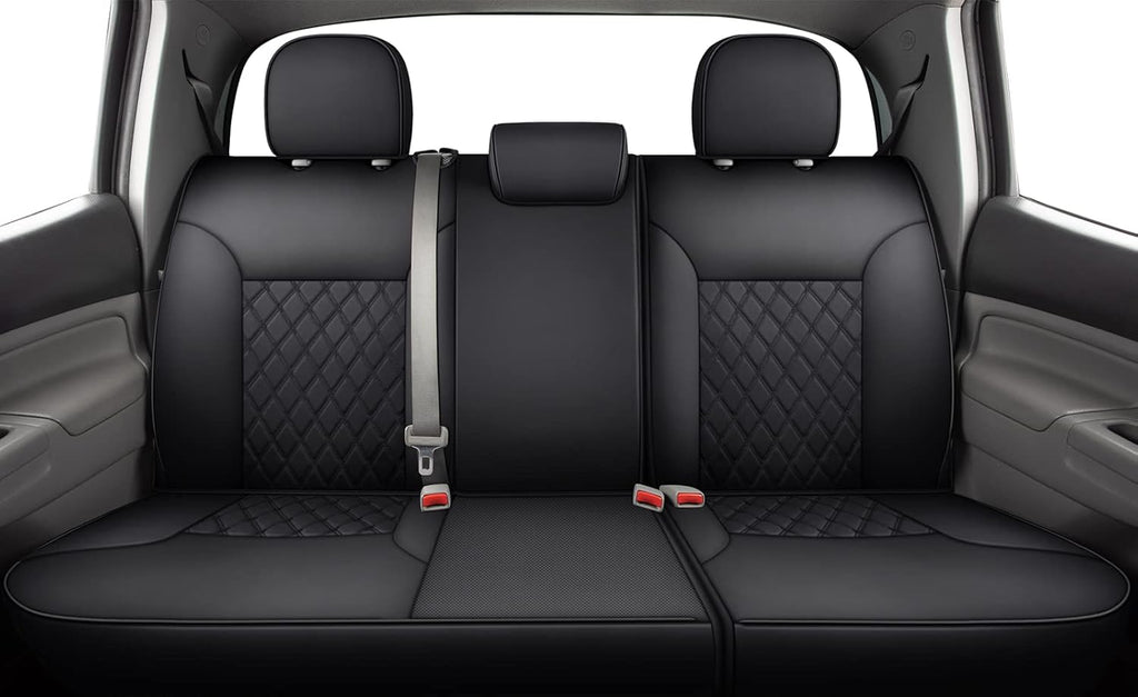 Black-Red Faux Leather Full-Set Seat Covers G5991