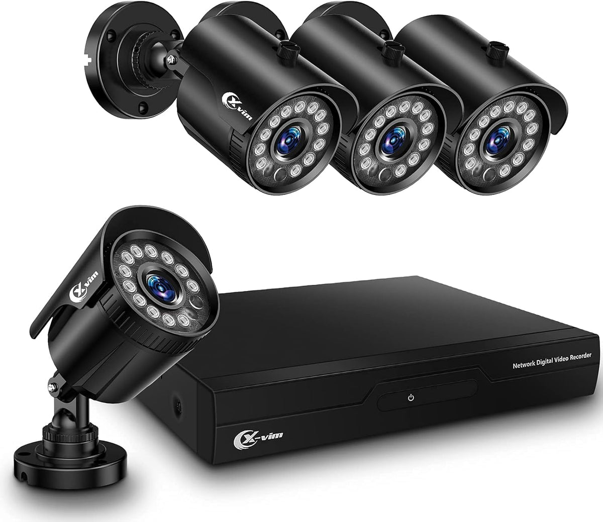 5MP 4CH Wired Security Camera System DVR, 4PCS 1080P Waterproof Outdoor Cameras P182