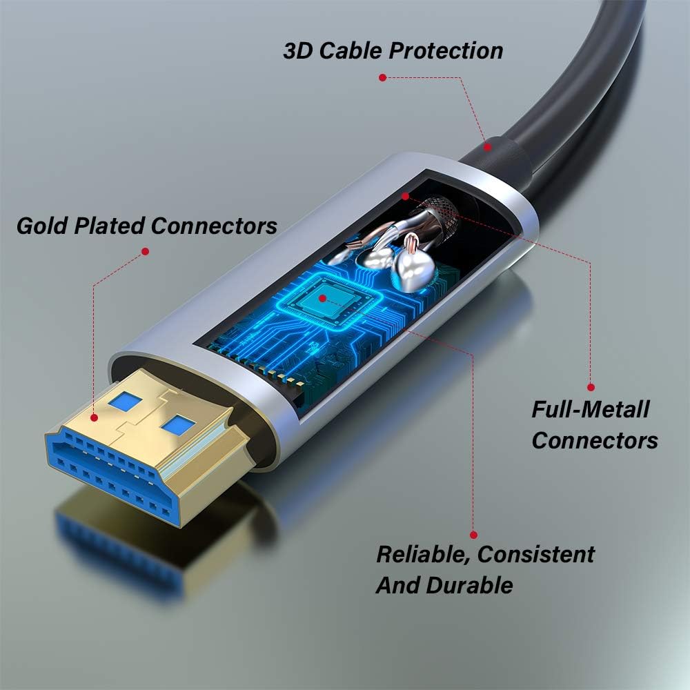 60ft Fiber Optic HDMI Cable 4K@60Hz HDR ARC 18Gbps S5894