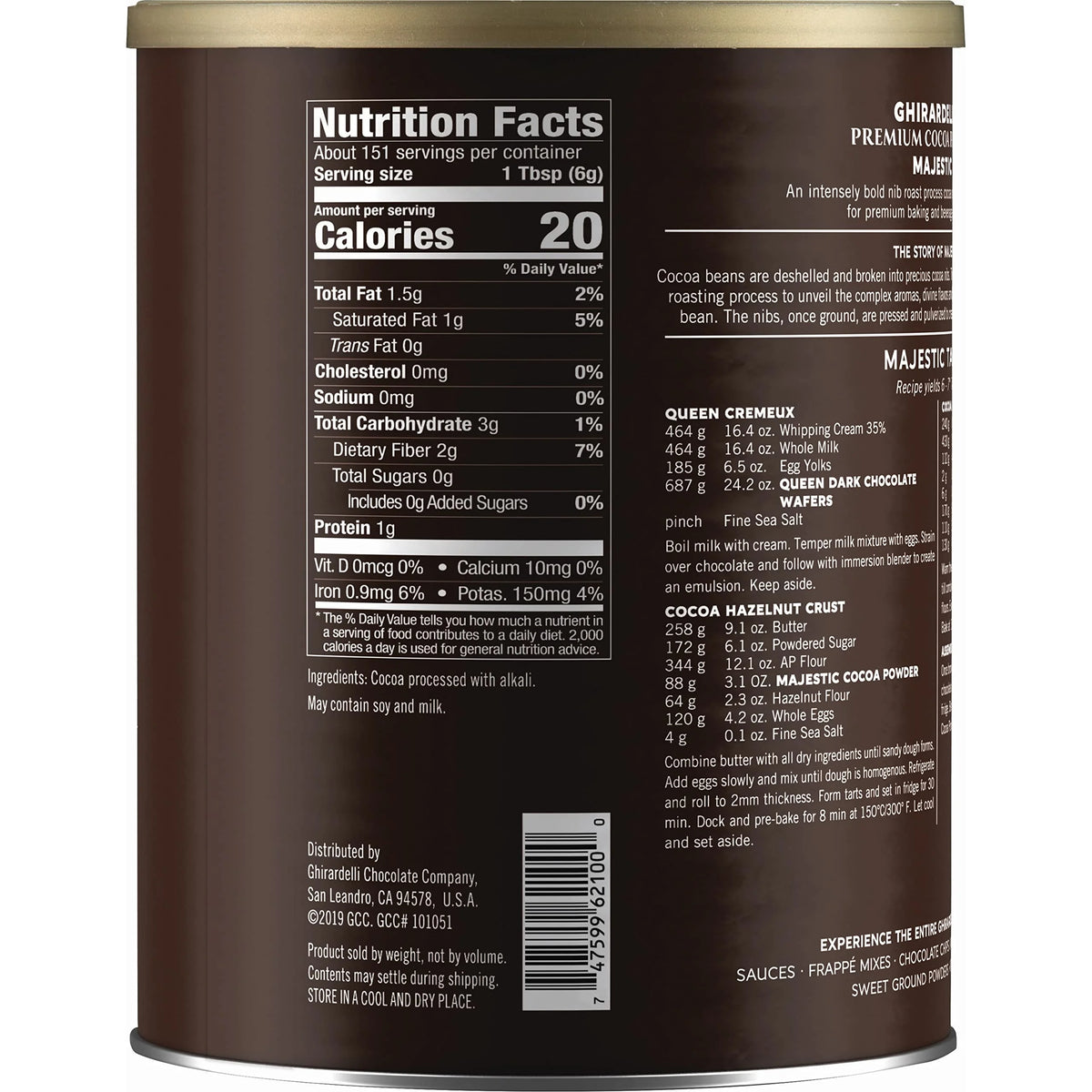 Dutch Processed Cocoa Powder, 2 Lb N7035