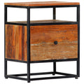 Reclaimed Wood Bedside Cabinet with Storage Drawer and Shelf Z21351