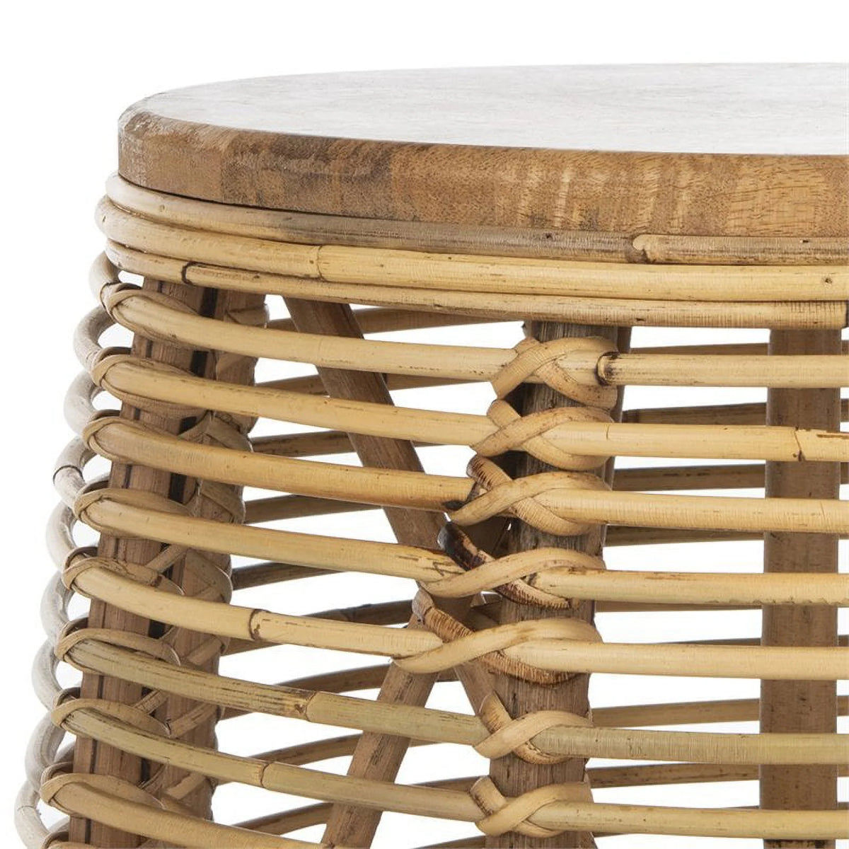 18" Round Rattan Accent End Table Set of 2 O776368