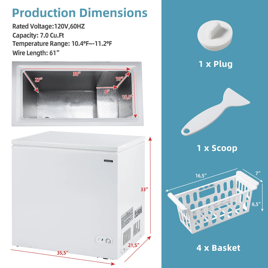Chest Freezer 7.0 Cu.ft 4 Baskets E2292