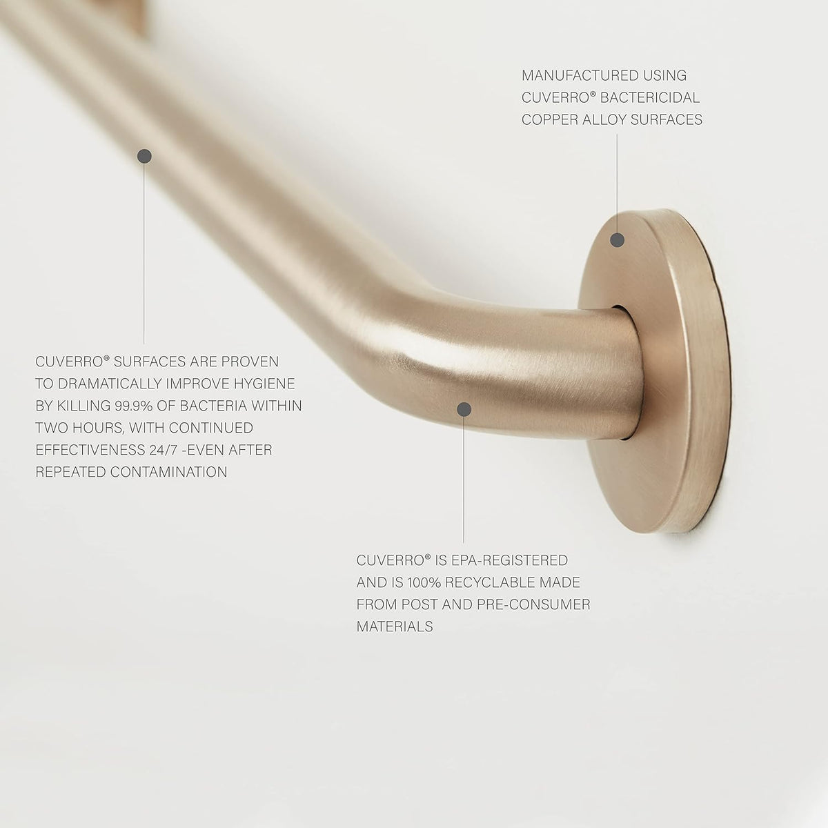 24 Inch Bactericidal Copper Alloy Grab Bar N53537