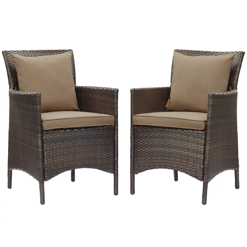 Set of 2 Brown Rattan Wicker Dining Chair V12797