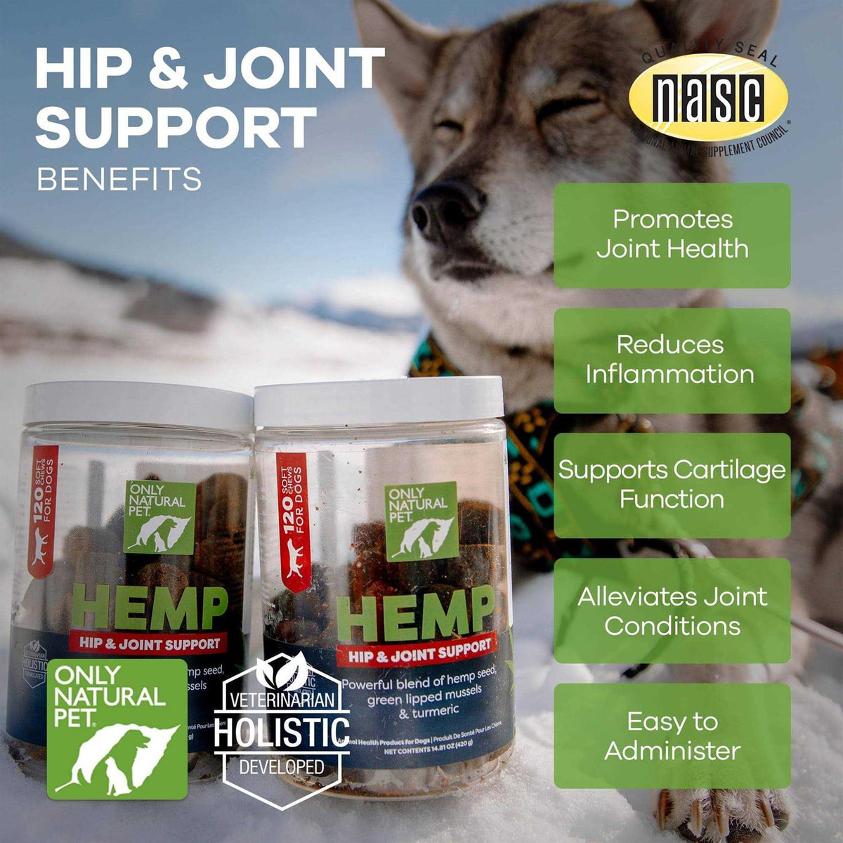 Hemp Hip & Joint Support Soft Dog Chews D450