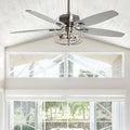 Nickel Caged Ceiling Fan with Remote Control and Light Kit S626