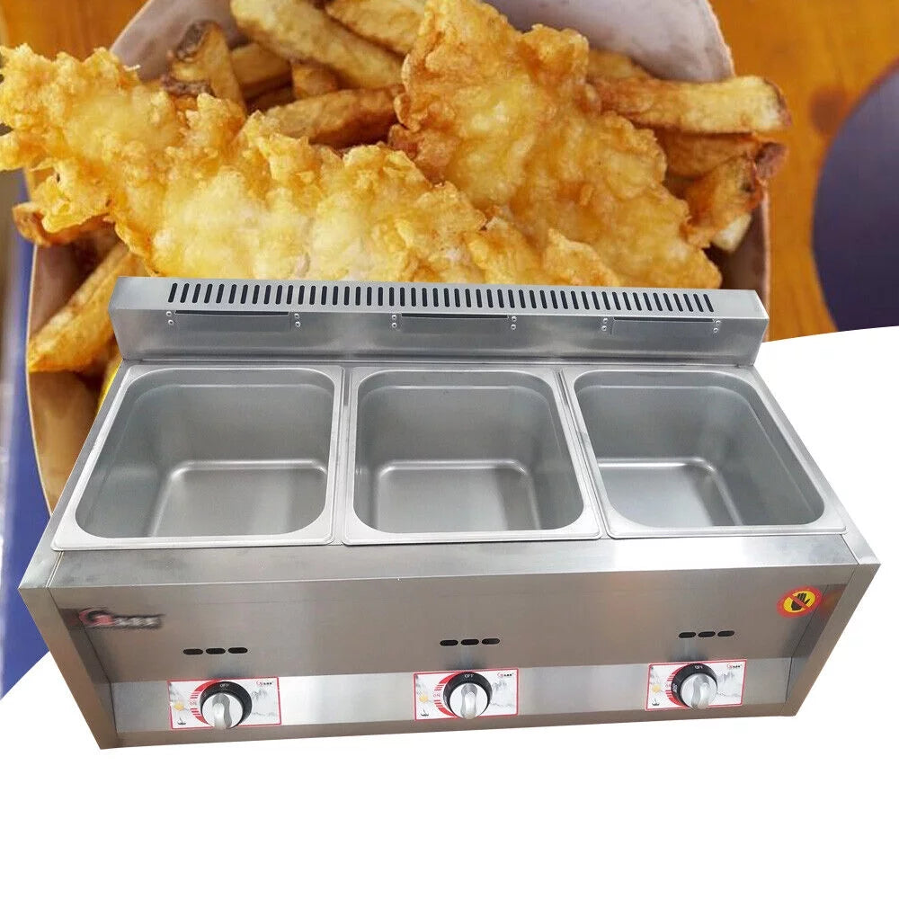 18L Propane NG Gas Fryer 3 Pan E951400