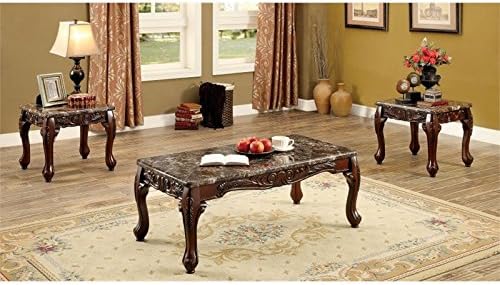 3-Piece Coffee Table Set in Dark Oak and Brown A745