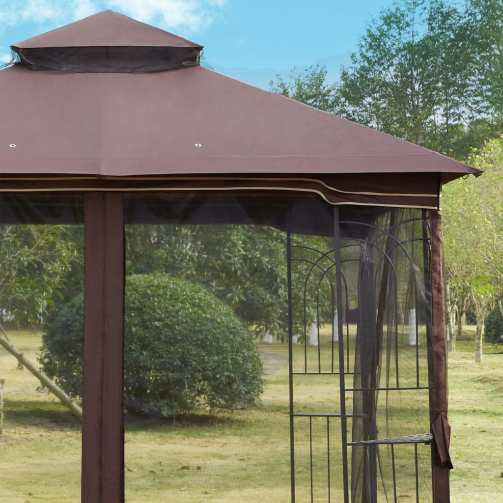 10x10 Outdoor Gazebo Double Soft-top Canopy Tent D736319