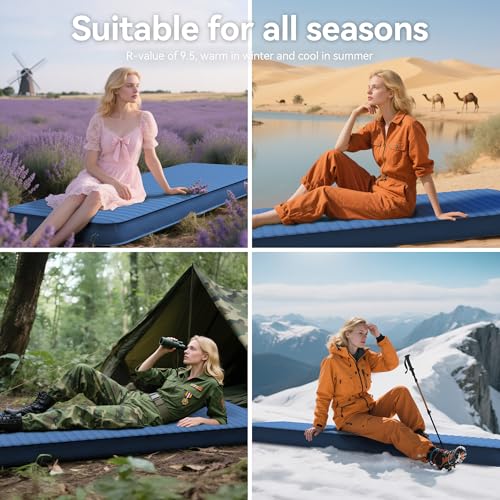 Self Inflating 4" Memory Foam Camping Pad with Built-in Electric Pump N4714