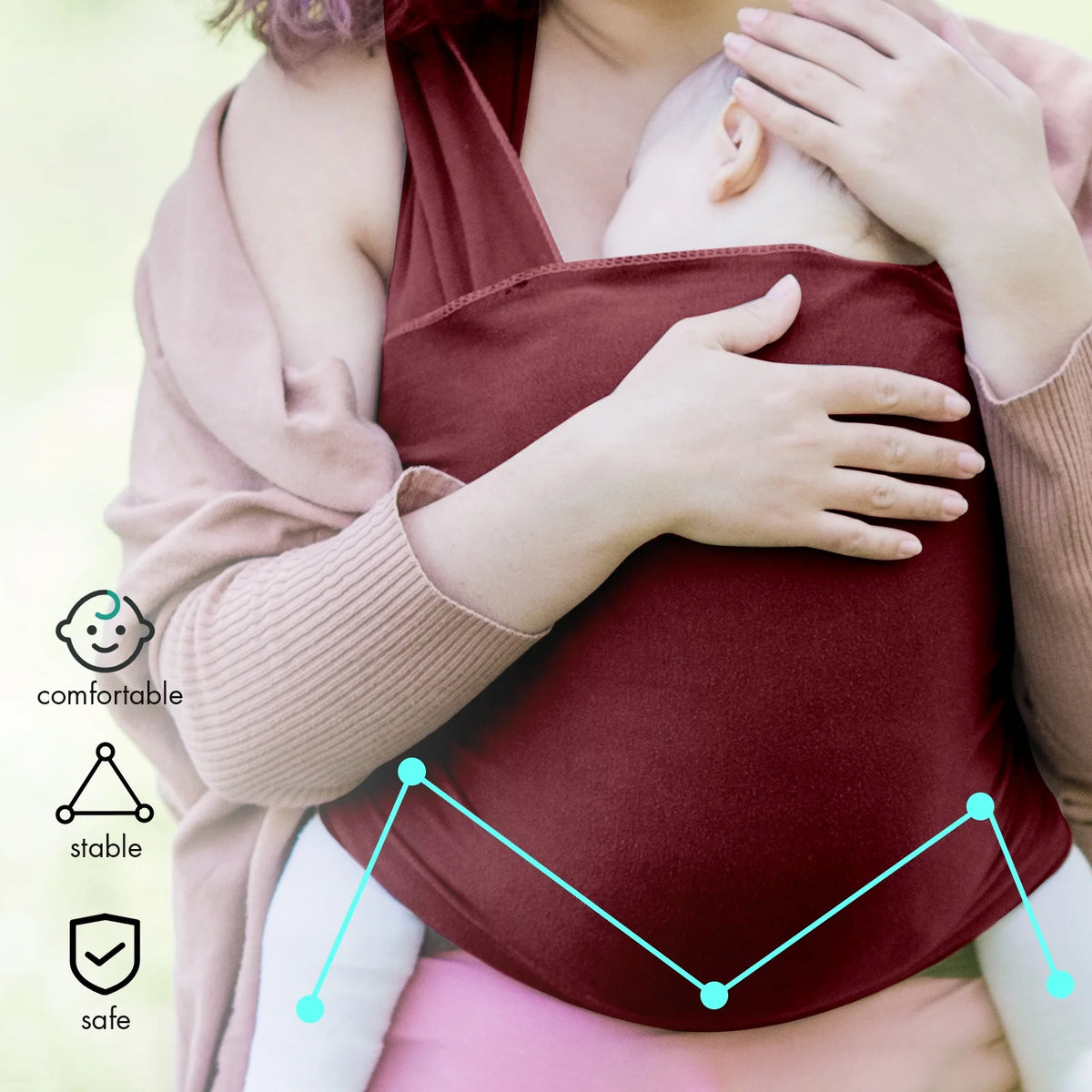 Organic Cotton Adjustable Baby Wrap Carrier V2072
