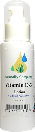 Vitamin D-3 Lotion 4 oz. Pump Bottle Unscented Non-GMO D8235