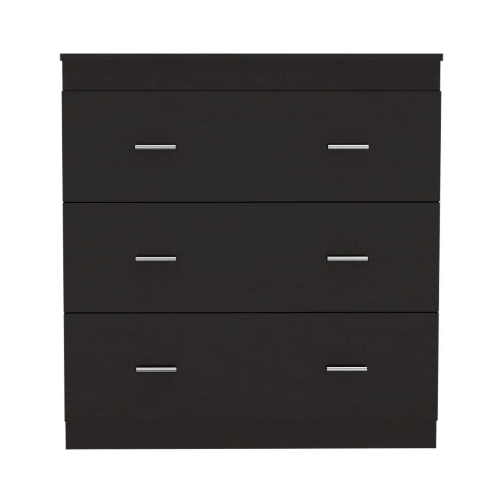 Black 3 Drawer Dresser with Metal Handles G3267