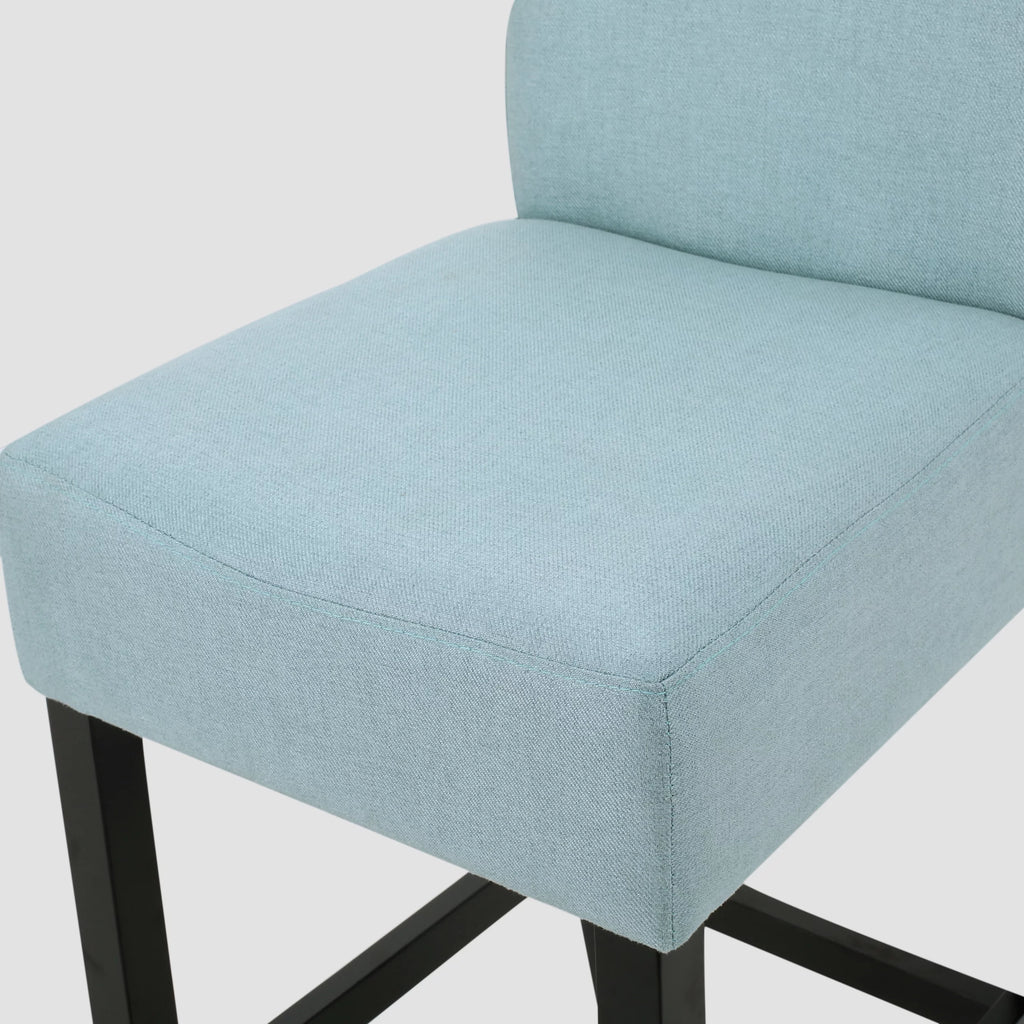 Light Blue Fabric Barstool Set of 2 N570