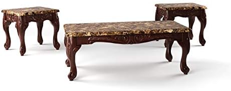 3-Piece Coffee Table Set in Dark Oak and Brown A745