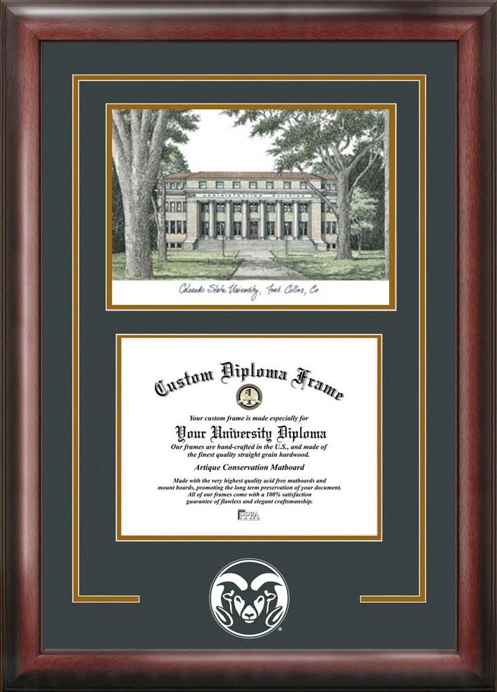 8.5x22 x 11x22 Spirit Graduate Diploma Frame with Campus Images Lithograph O64182
