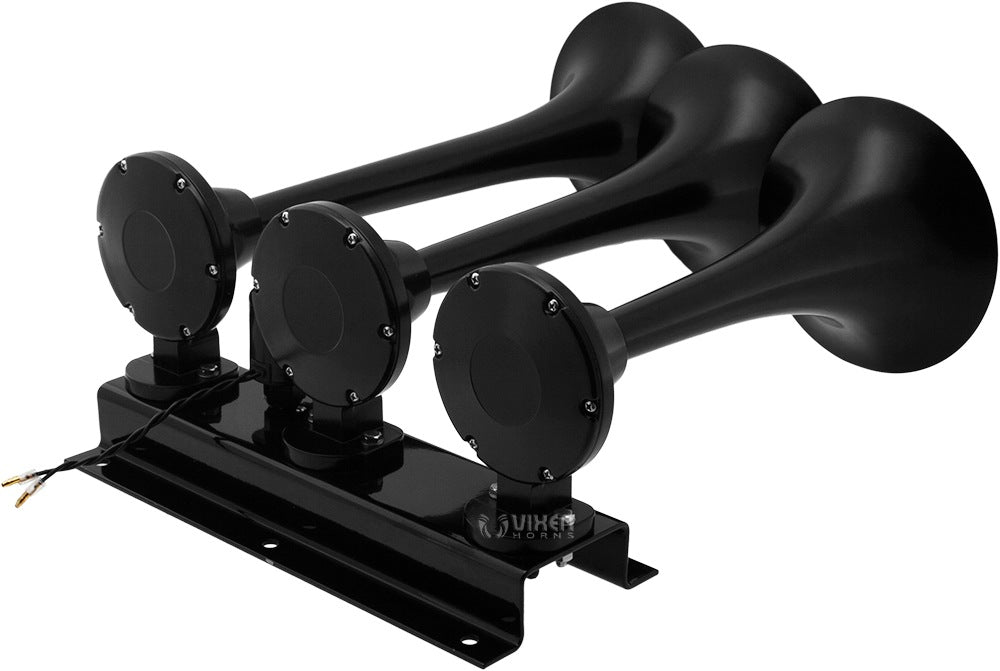 Train Horn Kit with 200psi Air Compressor, 3 Gallon Tank, 3 Trumpets O329336