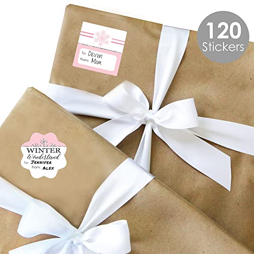 Snowflake Holiday Gift Tag Labels - 120 Stickers O3569