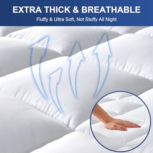 Twin XL White Extra Thick Mattress Topper with 8-21 Inch Deep Pocket Y194694