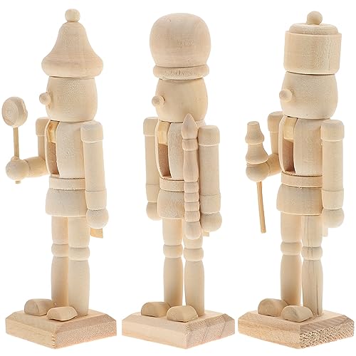 3 Pcs Wooden Nutcracker Christmas Decor Y5909