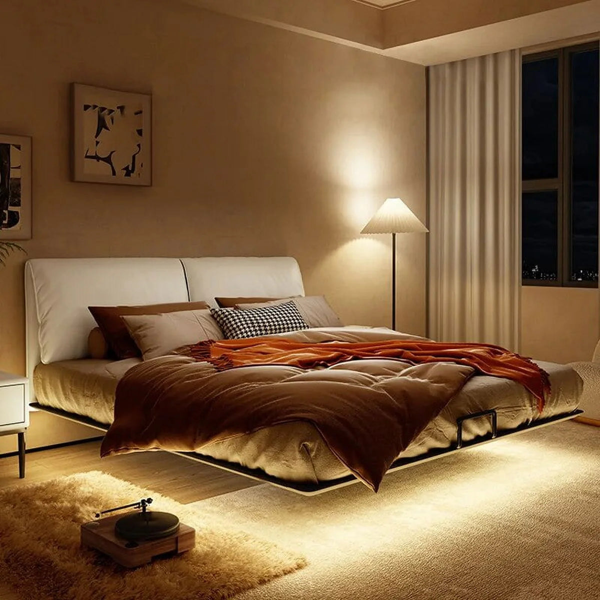 Leather Double Bed G13764