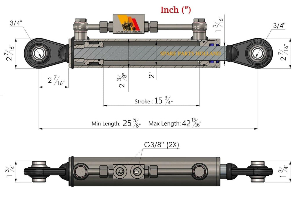 Hydraulic Top Link Cat. 1-1 with Locking Block N435