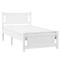 Gray Solid Pine Wood Twin Bed Frame with Headboard F871010