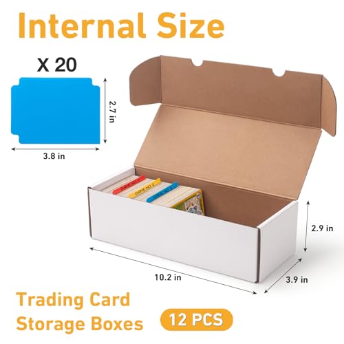 12 Pack Trading Card Storage Box with 20 Dividers P4791
