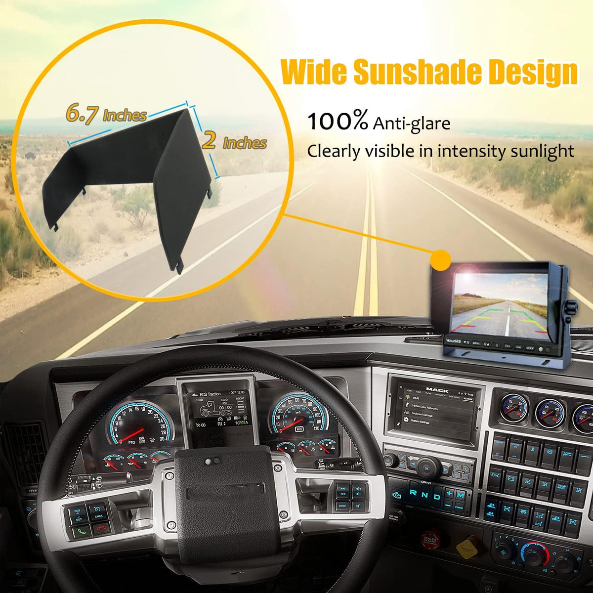 1080P HD Wired Backup Camera System with 7 IPS Monitor Y80068