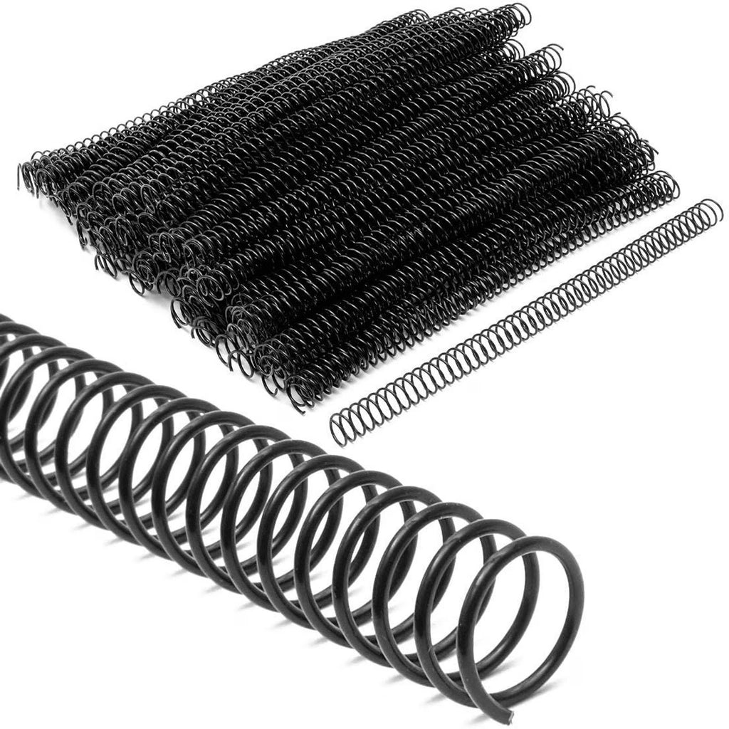Black Spiral Binding Coils, Plastic Spines for 110 Sheets (12 in, 14mm, 4:1 Pitch, 100 Pack) Z5510