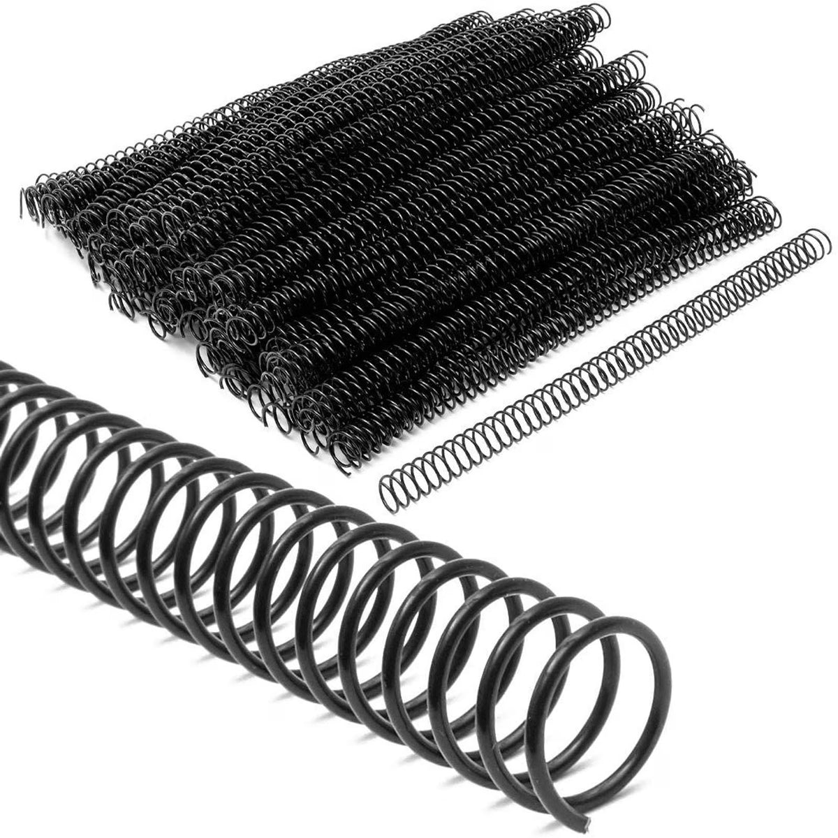 Black Spiral Binding Coils, Plastic Spines for 110 Sheets (12 in, 14mm, 4:1 Pitch, 100 Pack) Z5510
