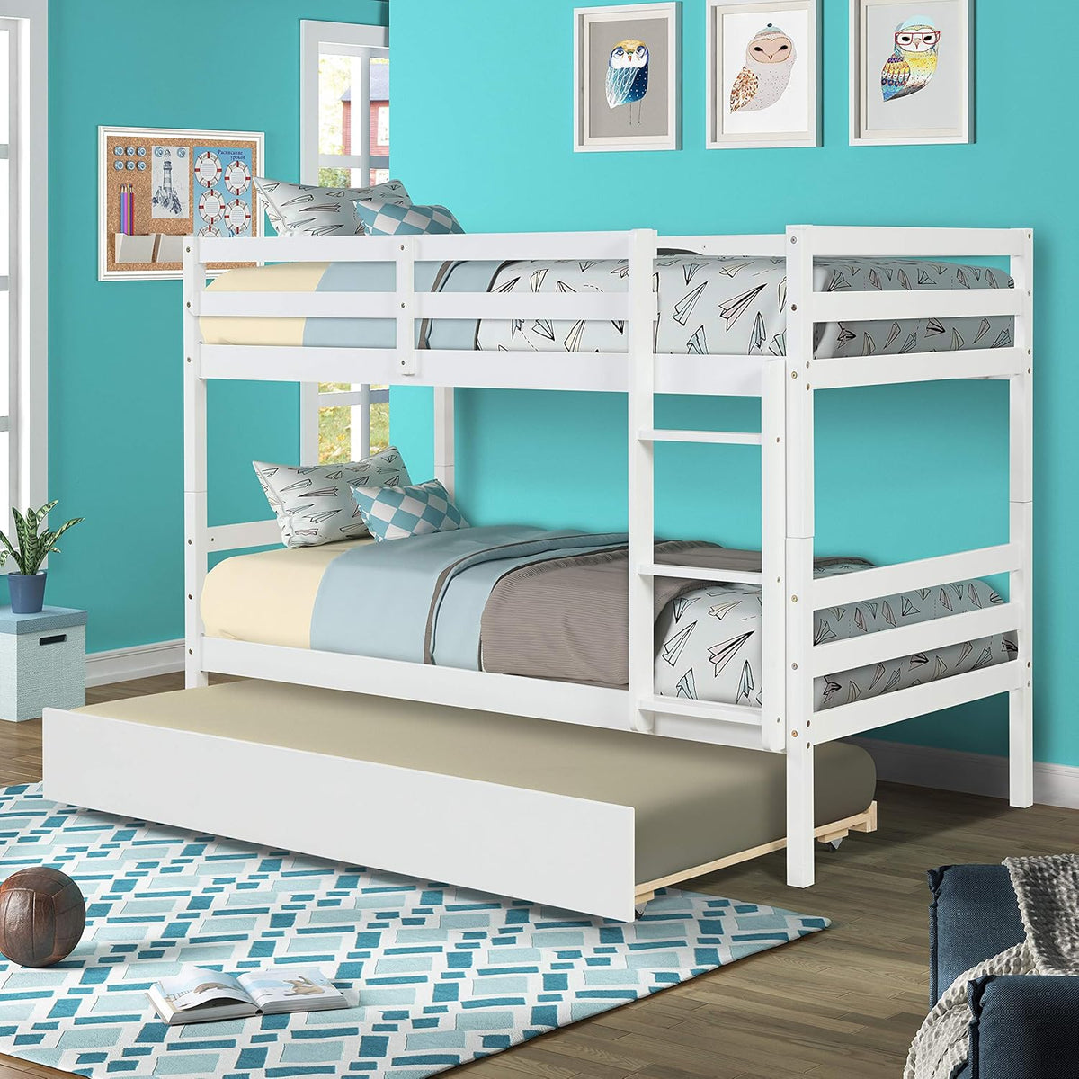 Twin Loft Bed with Slide and Storage Staircase Grey K70471